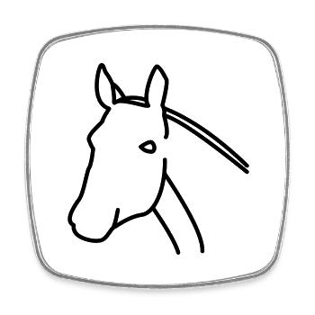 Pferd - Viereckiger Kühlschrankmagnet - Weiß - Vorne