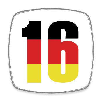 Maillot 16 numéros Allemagne - Magnet carré - blanc - Devant