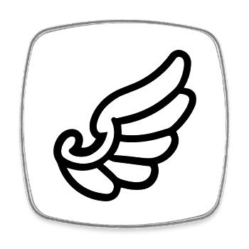 Angel Wings - Square fridge magnet - white - Front