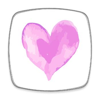Herz Love Wasserfarben Valentinstag - Viereckiger Kühlschrankmagnet - Weiß - Vorne