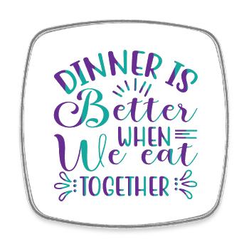 We eat together - Viereckiger Kühlschrankmagnet - Weiß - Vorne
