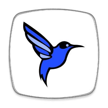 oiseau colibri - Magnet carré - blanc - Devant