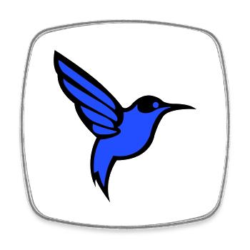 Colibri Oiseau - Magnet carré - blanc - Devant