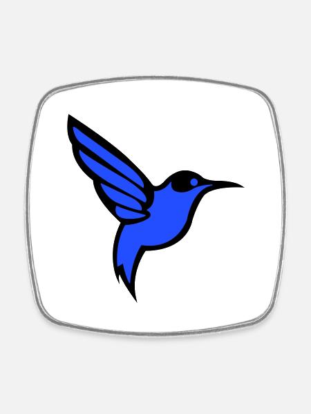 kolibri vogel - Viereckiger Kühlschrankmagnet - Weiß