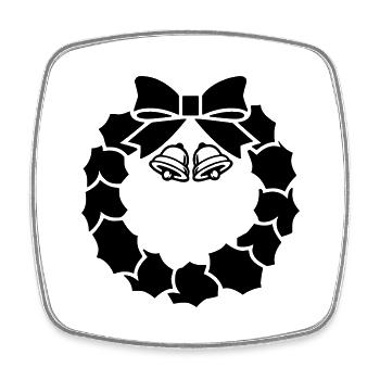 Wreath Bells 001 - Square fridge magnet - white - Front