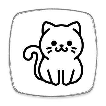 Katze - Viereckiger Kühlschrankmagnet - Weiß - Vorne