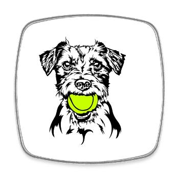 Jack Russell Terrier Ball Ball Junkie Dog Wilsigns - Square fridge magnet - white - Front