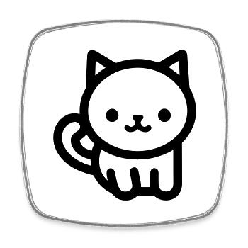 Katze - Viereckiger Kühlschrankmagnet - Weiß - Vorne