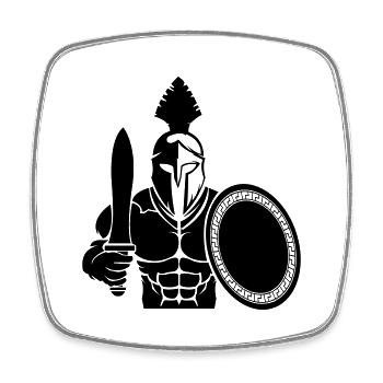 Spartan 01 - Square fridge magnet - white - Front