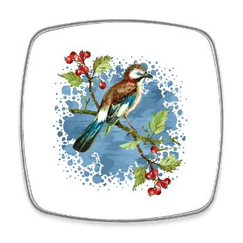 Colorful bird - Square fridge magnet - white - Front
