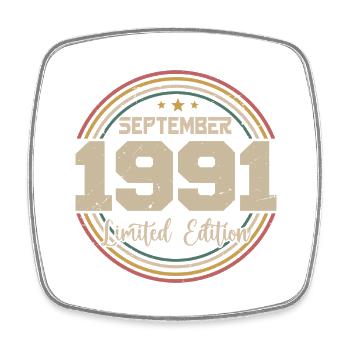 September 1991 September Geburtstagsgeschenk 1991 - Viereckiger Kühlschrankmagnet - Weiß - Vorne