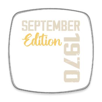 September 1970 - 54th Anniversary September 1970 - Square fridge magnet - white - Front