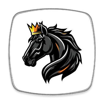 Horse Head Crown - Square fridge magnet - white - Front