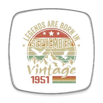 September 1951 Birthday Gift September 1951 - Square fridge magnet - white - Front