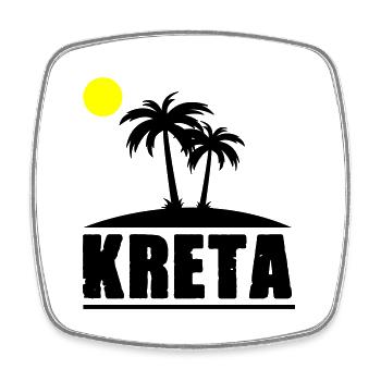 kreta - Viereckiger Kühlschrankmagnet - Weiß - Vorne