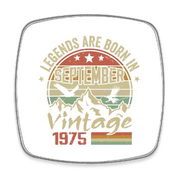 Septembre 1975 Cadeau Anniversaire September 1975 - Magnet carré - blanc - Devant