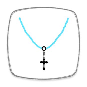 Cross Chain 02 - Square fridge magnet - white - Front