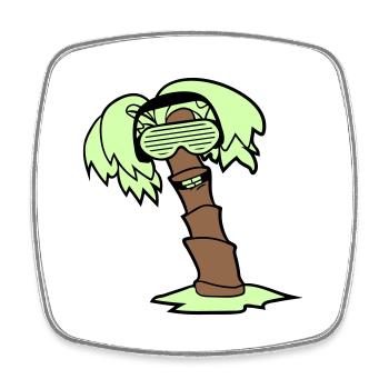 DJ Palm Tree Holiday Beach Summer Holiday Tree Party - Square fridge magnet - white - Front