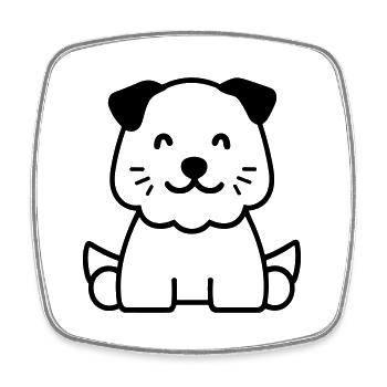 Chien - Magnet carré - blanc - Devant