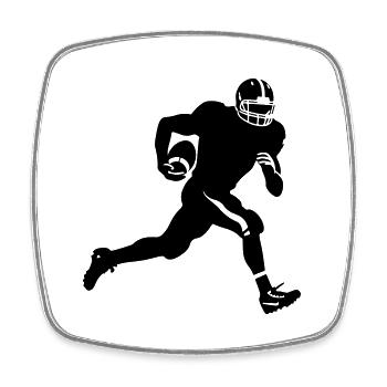 Silhouette de sport de football américain - Magnet carré - blanc - Devant