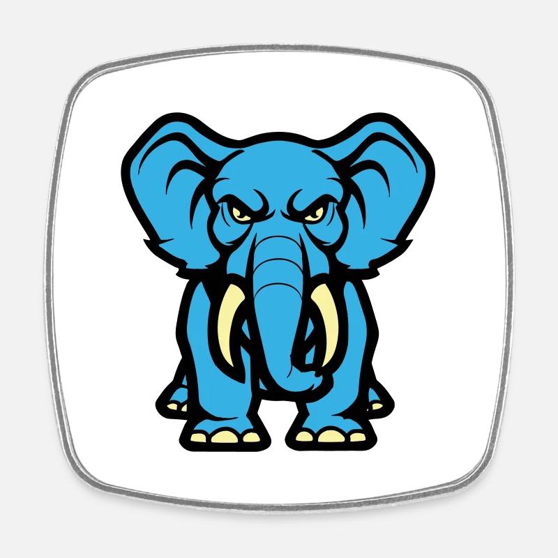 elefant comic - Viereckiger Kühlschrankmagnet - Weiß