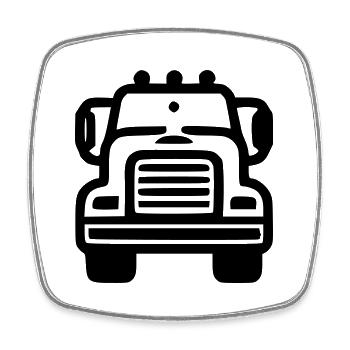 Lkw - Viereckiger Kühlschrankmagnet - Weiß - Vorne