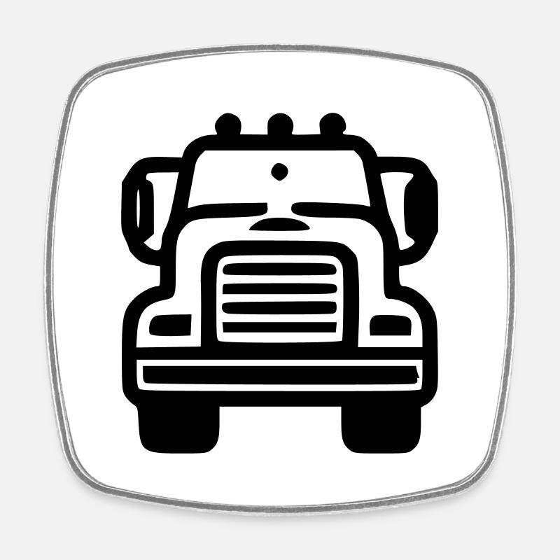 Camion - Magnet carré - blanc