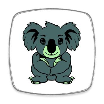 Koala Ours Bande Dessinée Animal - Magnet carré - blanc - Devant