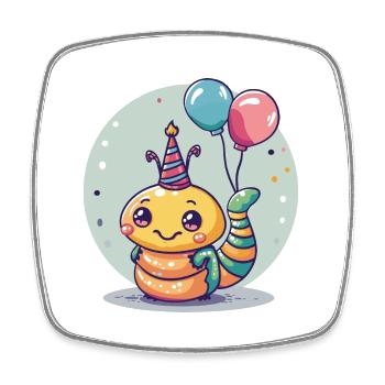 Ver Anniversaire Bébé - Magnet carré - blanc - Devant