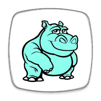 Hippo Comic - Square fridge magnet - white - Front