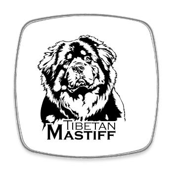 Tibetan Mastiff Portrait Dog Dogs Wilsigns - Square fridge magnet - white - Front
