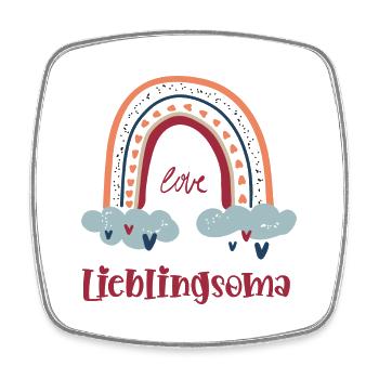 Lieblingsoma Lieblings Omi Beste Oma Großmutter - Viereckiger Kühlschrankmagnet - Weiß - Vorne
