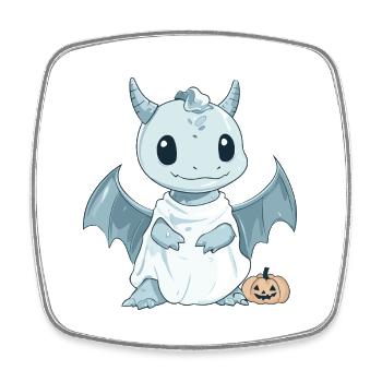 Drache Halloween Lustig Geist - Viereckiger Kühlschrankmagnet - Weiß - Vorne