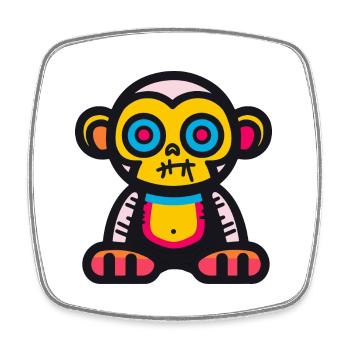 Monkey Halloween Animal - Square fridge magnet - white - Front