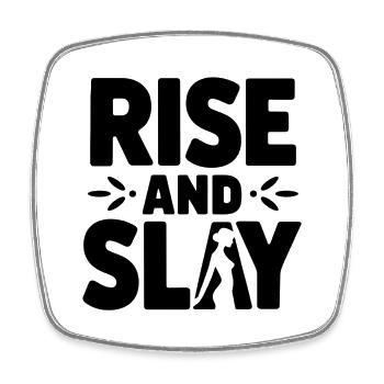 RISE and Slay Statement - Tägliche Motivation - Viereckiger Kühlschrankmagnet - Weiß - Vorne