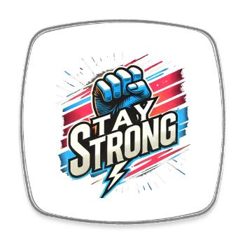 Restez fort Motivation - Magnet carré - blanc - Devant