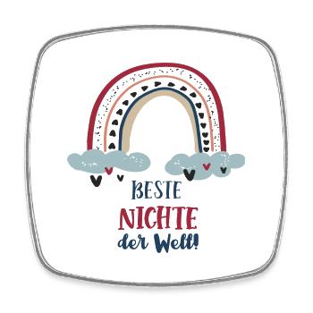 Beste Nichte Outfit Regenbogen Nichten Patenkinder - Viereckiger Kühlschrankmagnet - Weiß - Vorne