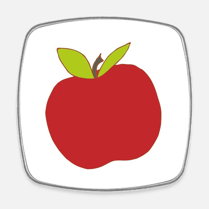 apfel rot - Viereckiger Kühlschrankmagnet - Weiß