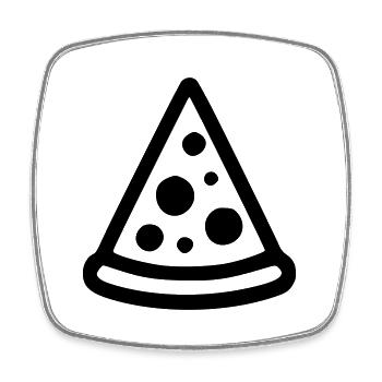 Pizza - Viereckiger Kühlschrankmagnet - Weiß - Vorne
