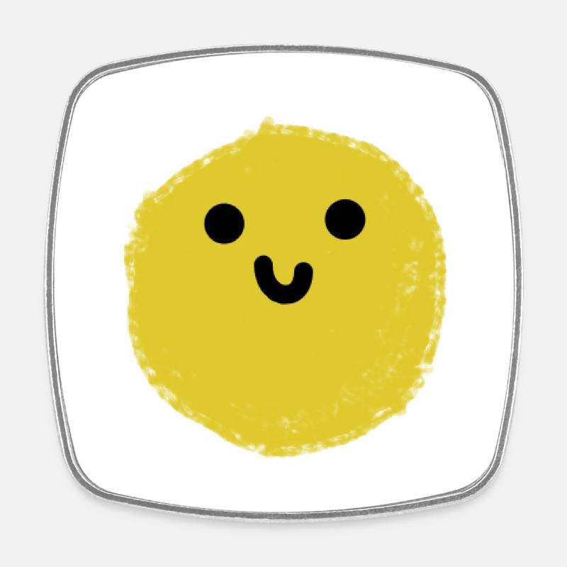Balloy (Yellow Ball) - Square fridge magnet - white