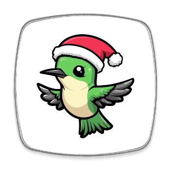 Kolibri Vogel Weihnachten Niedlich - Viereckiger Kühlschrankmagnet - Weiß - Vorne