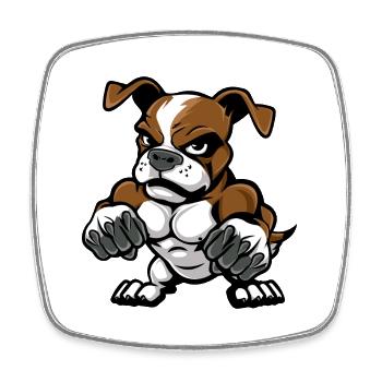 Jack Russel Terrier Dog Muscles Fitness - Square fridge magnet - white - Front