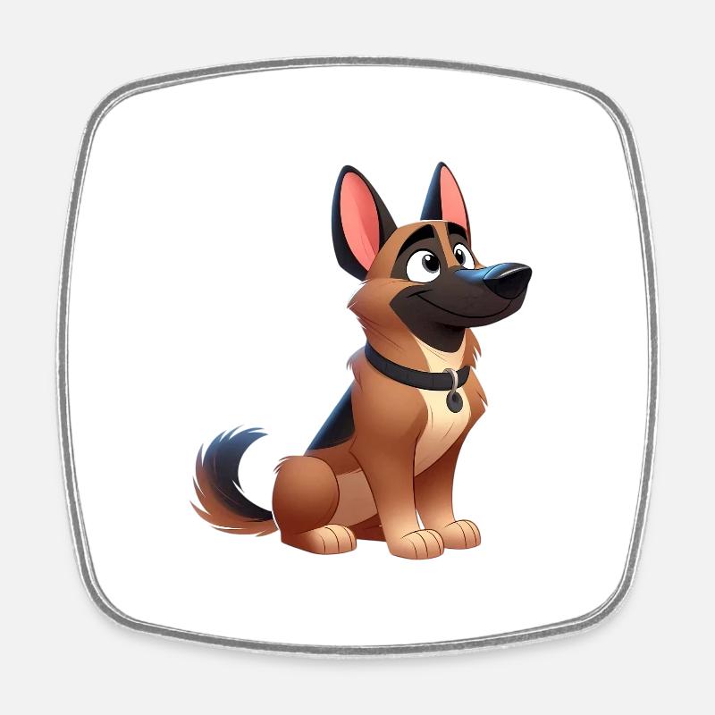 malinois 13 - Magnet carré - blanc