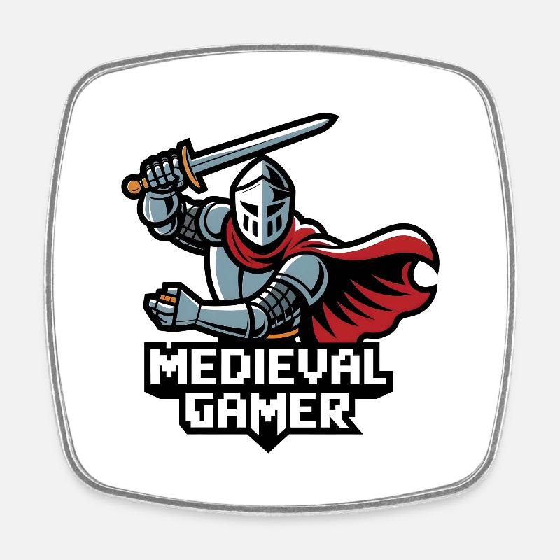 Medieval Gamer - Square fridge magnet - white