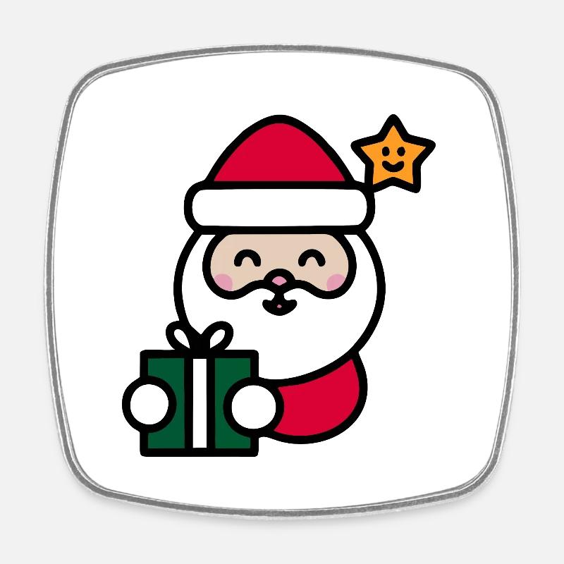 Funny Santa - Square fridge magnet - white