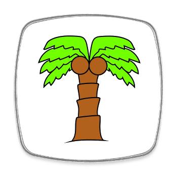 Palm Tree Island Tree Beach Holiday Coconut Sea Cool - Square fridge magnet - white - Front