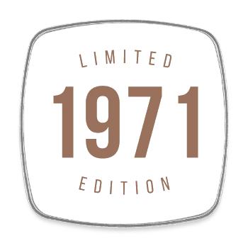 1971 Édition limitée Style rétro Cadeau d’anniversaire - Magnet carré - blanc - Devant