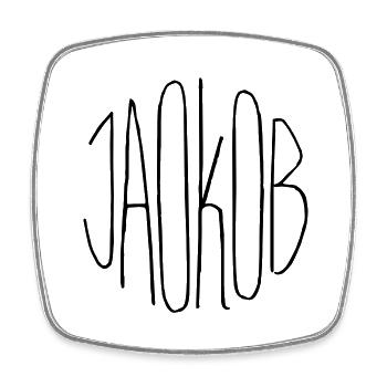 Jaokob - Magnet carré - blanc - Devant