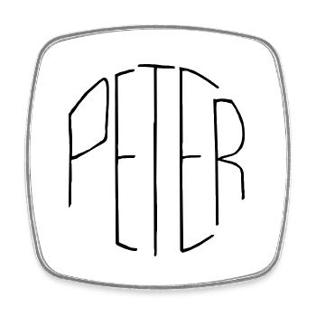 Peter - Square fridge magnet - white - Front