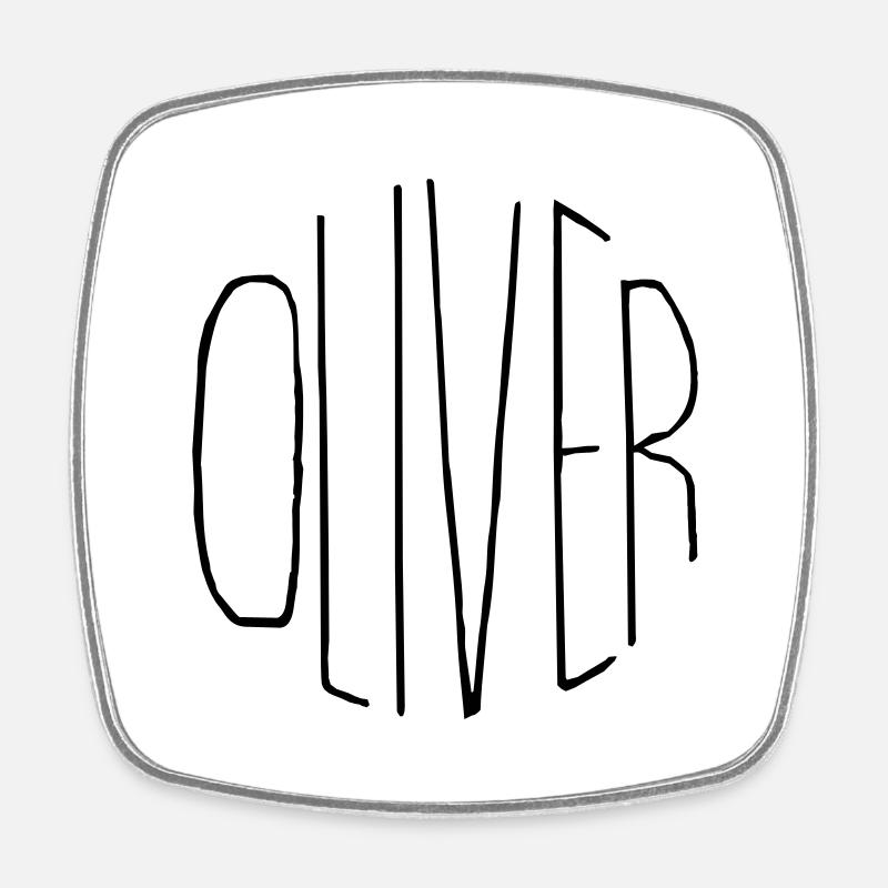 Oliver - Magnet carré - blanc